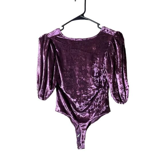 Intimately‎ Free by Free People Don’t You Wish Velvet Bodysuit Plum NWOT size XS - Picture 7 of 7